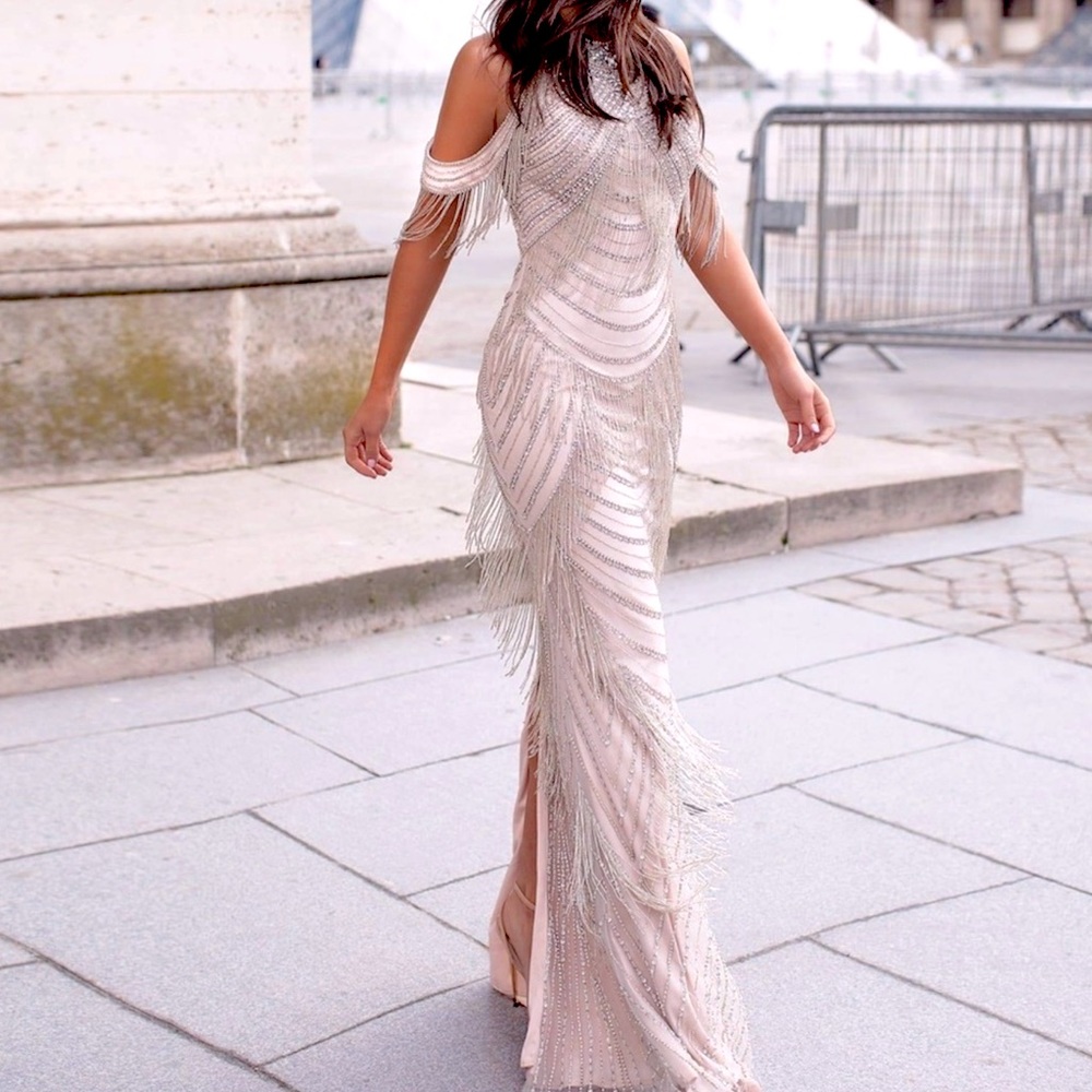 Alamour The Label beaded evening gown